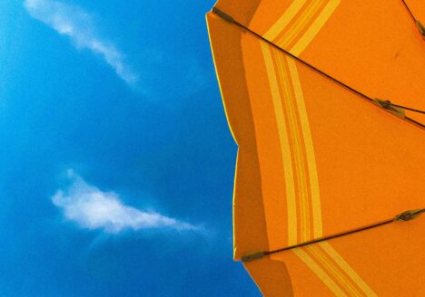 beach umbrella from below